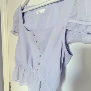 OAK & FORT cropped lavender blouse